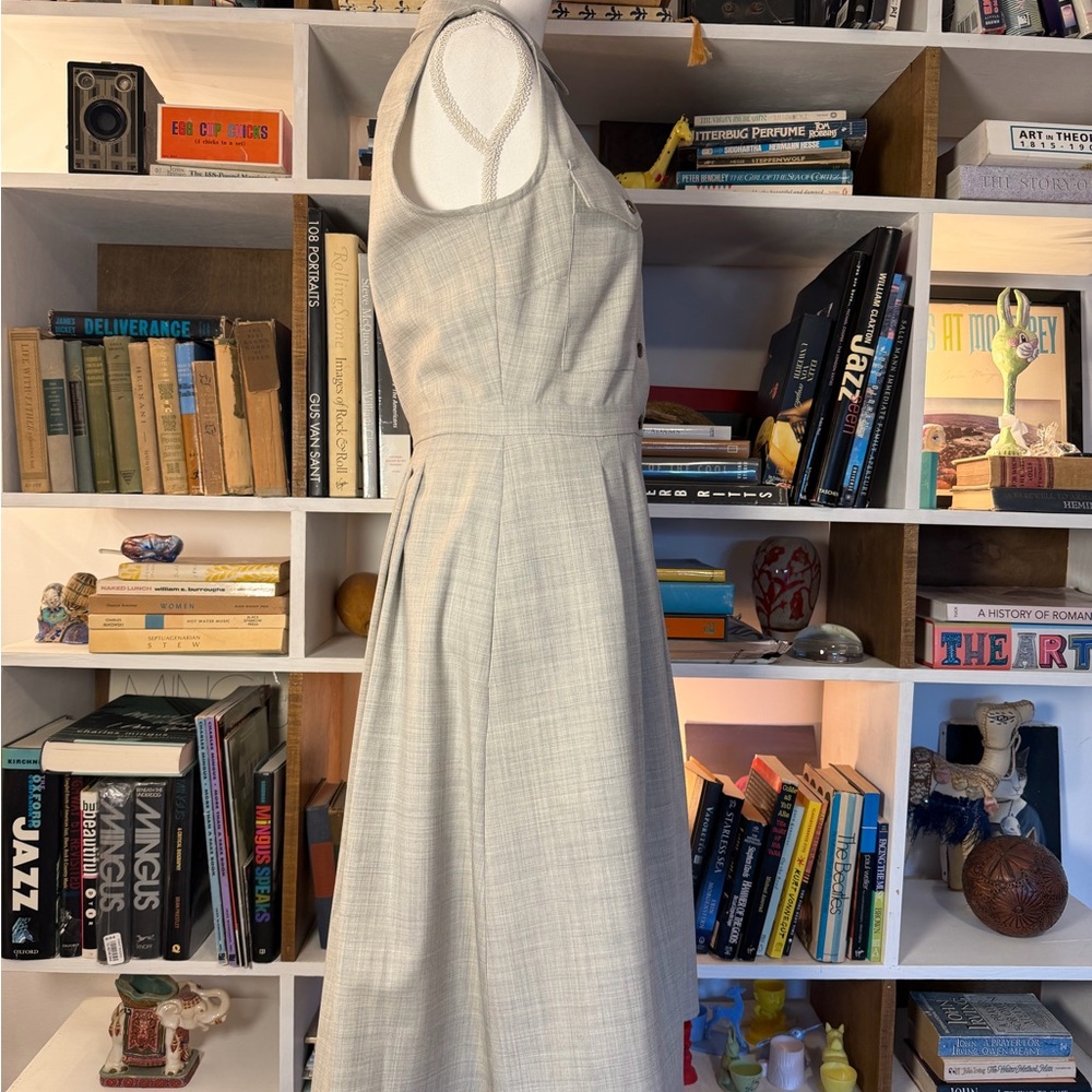 J. Crew Light Gray Sleeveless Midi Dress - Picture 3 of 5